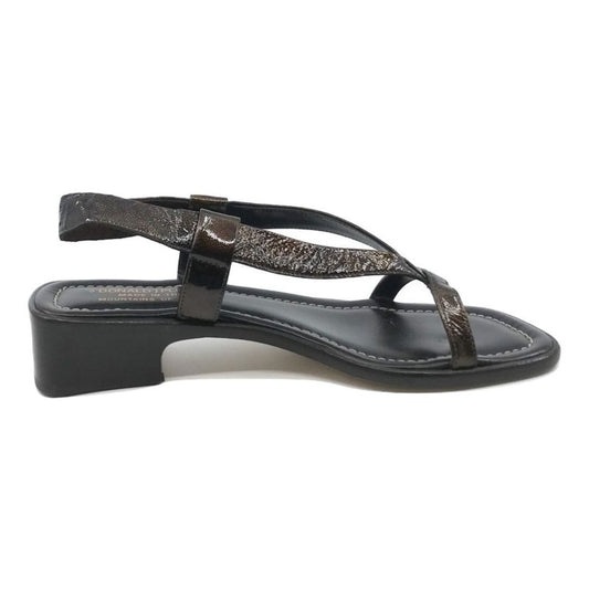 Arua Bronze Patent Leather Donald Pliner Sandal-Bronze-6-M