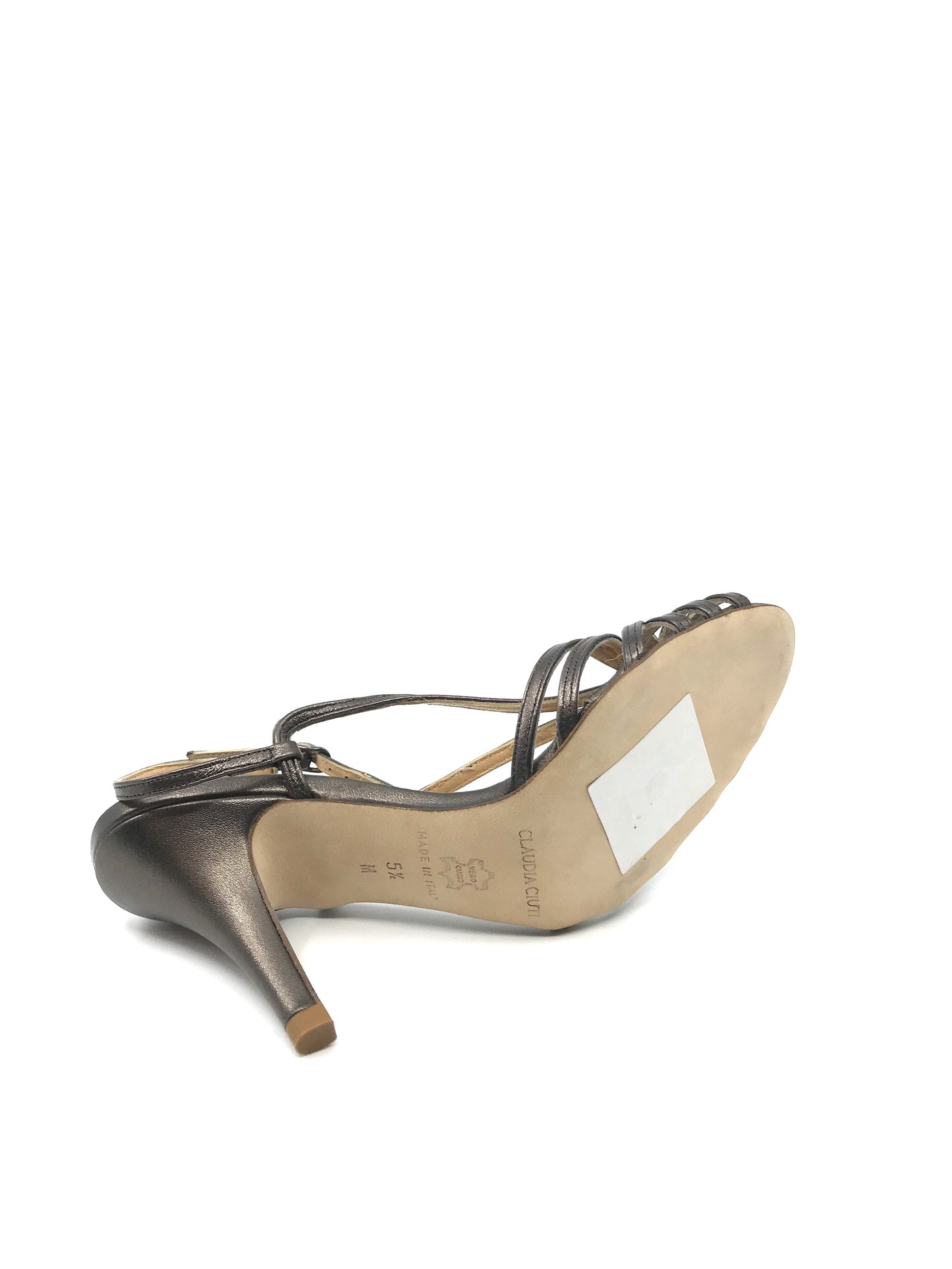Fifi Smog Gray Leather Claudia Ciuti Slingback Sandals