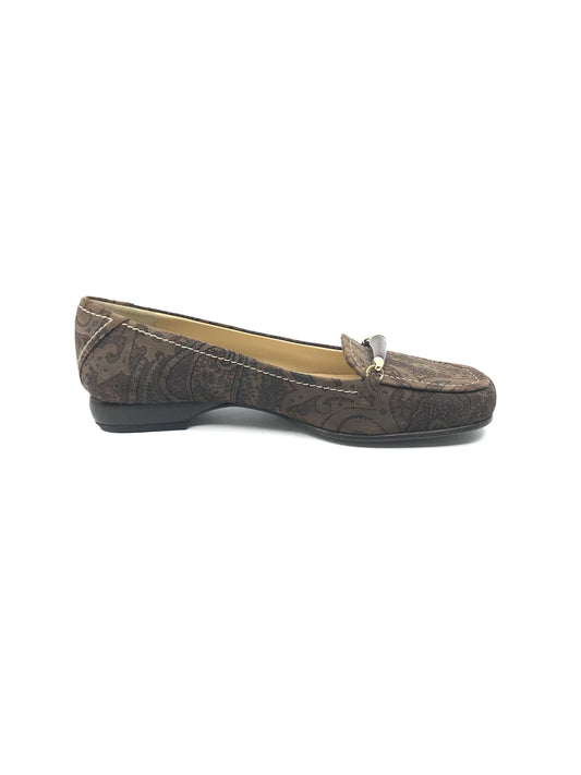 Sari Coffee Print Claudia Ciuti Loafer Flat