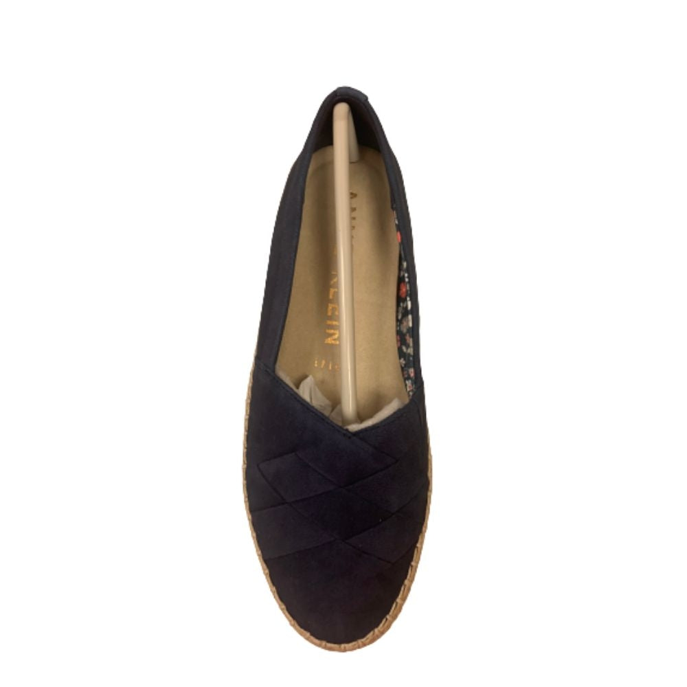 Zessy Navy Leather Anne Klein Loafer Flats