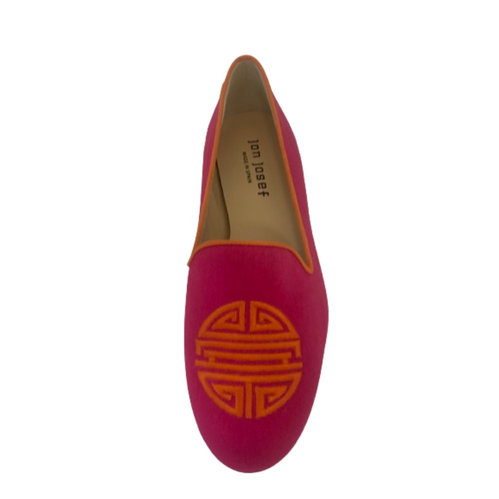 Beijing Pink Linen Jon Josef Loafer Flats