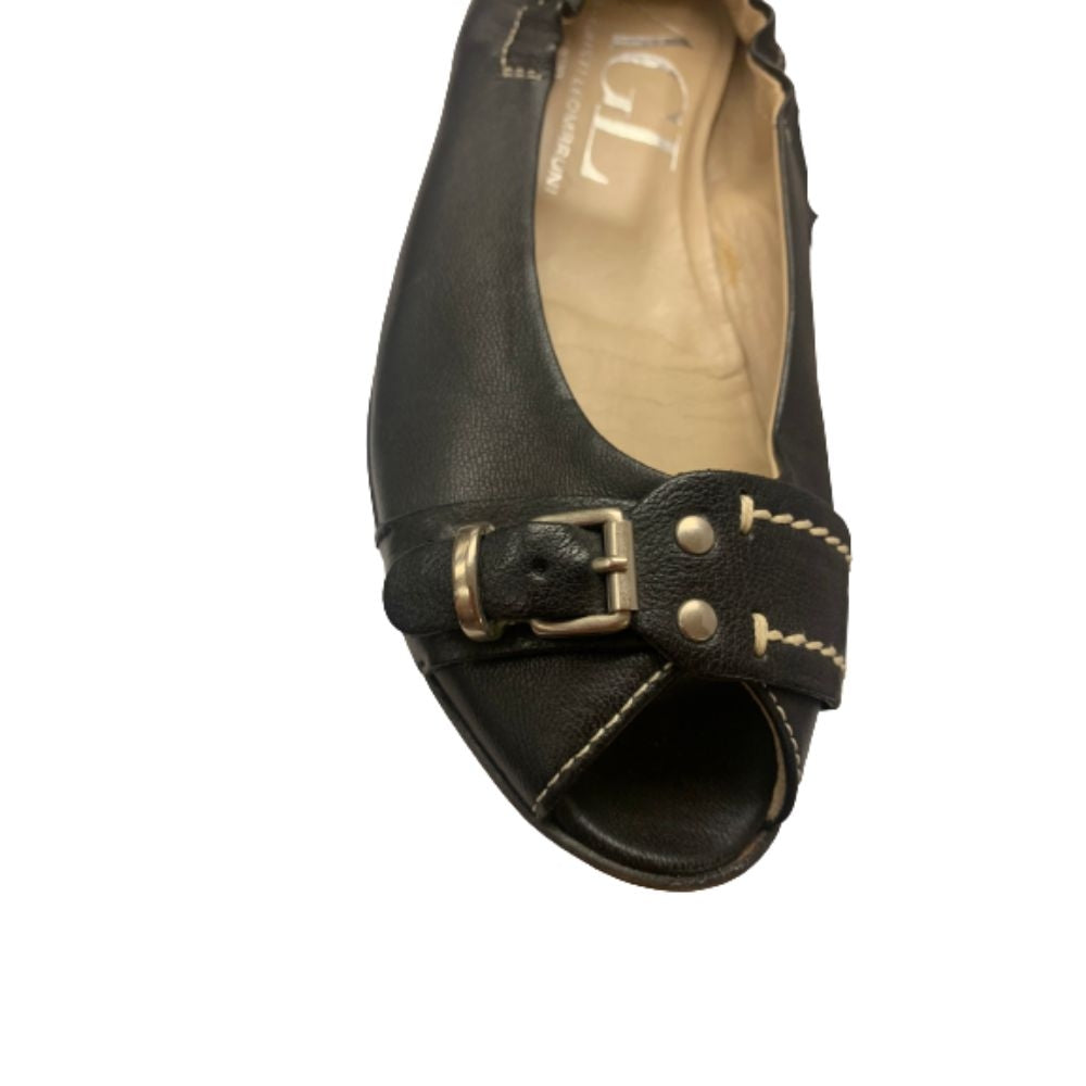 D55833OUCK Black Leather AGL Ballet Flats