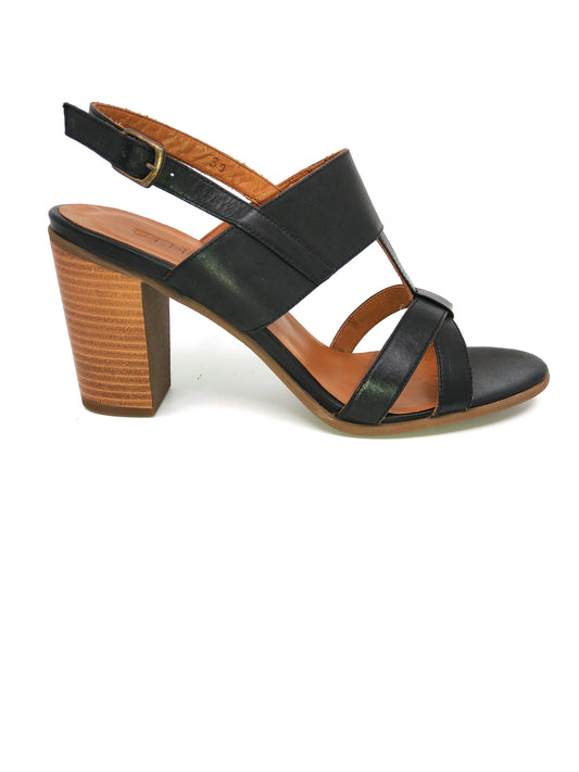 Bari Black Leather Ethem Sandal