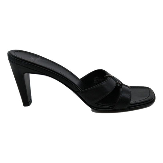 Penne Black Leather Anne Klein Sandal