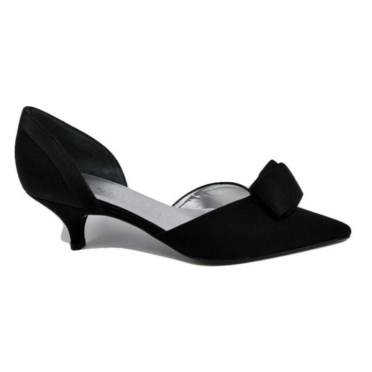Baird Black Satin Anne Klein d'Orsay Pumps-4 M