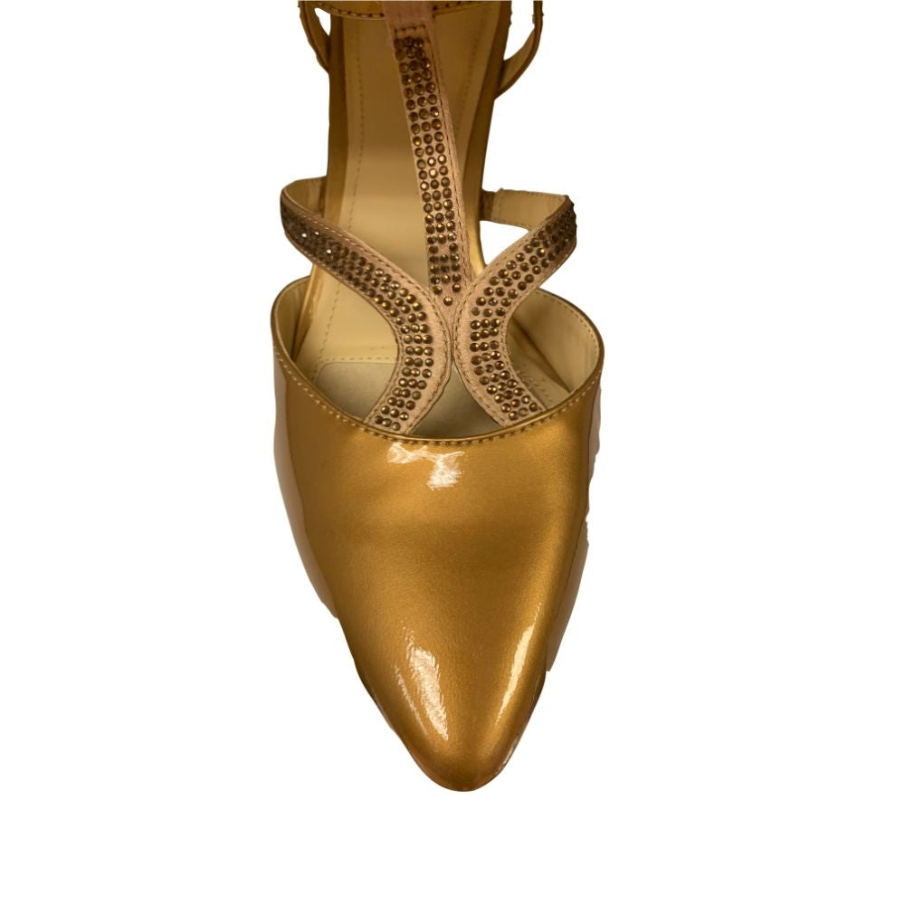 Teresa Lush Gold Patent Alex Marie Slingback Sandals