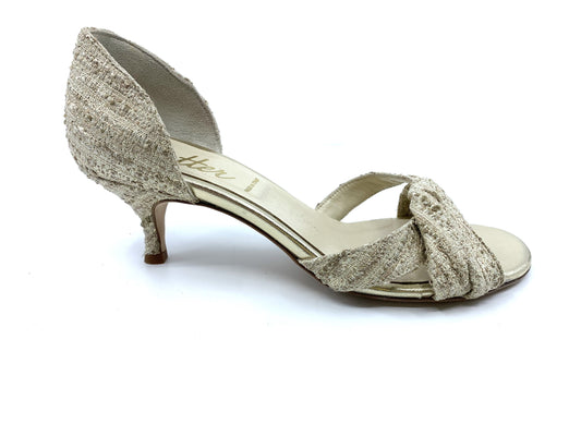 Percy Gold Fabric Butter d'Orsay Pump