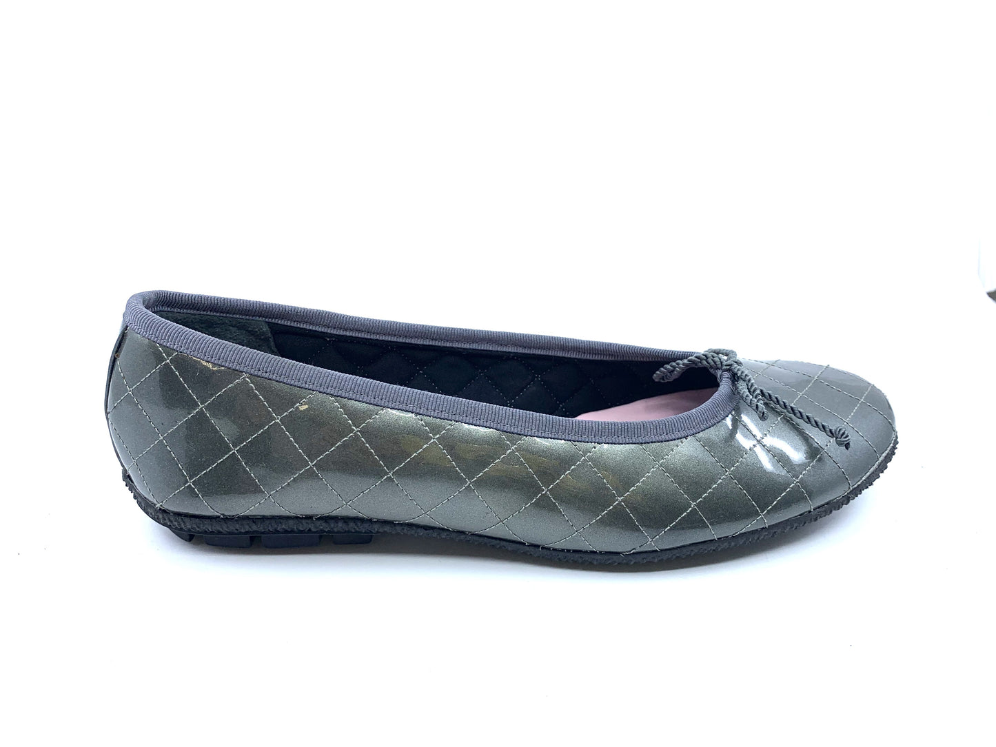 Crown Gray Patent Leather Paul Mayer Ballet Flats