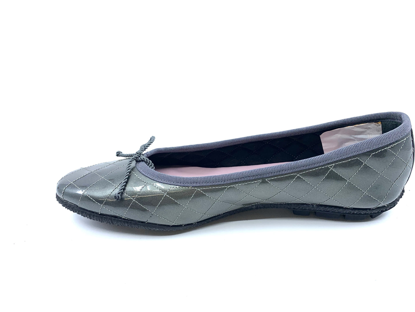 Crown Gray Patent Leather Paul Mayer Ballet Flats