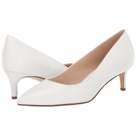 Fina White Leather Nine West Pumps