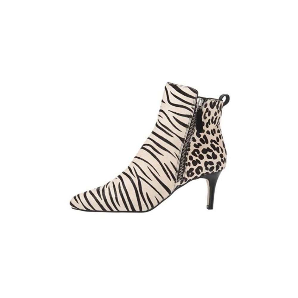 Yesnia Cream Zebra Calf Hair Pelle Moda Ankle Boots