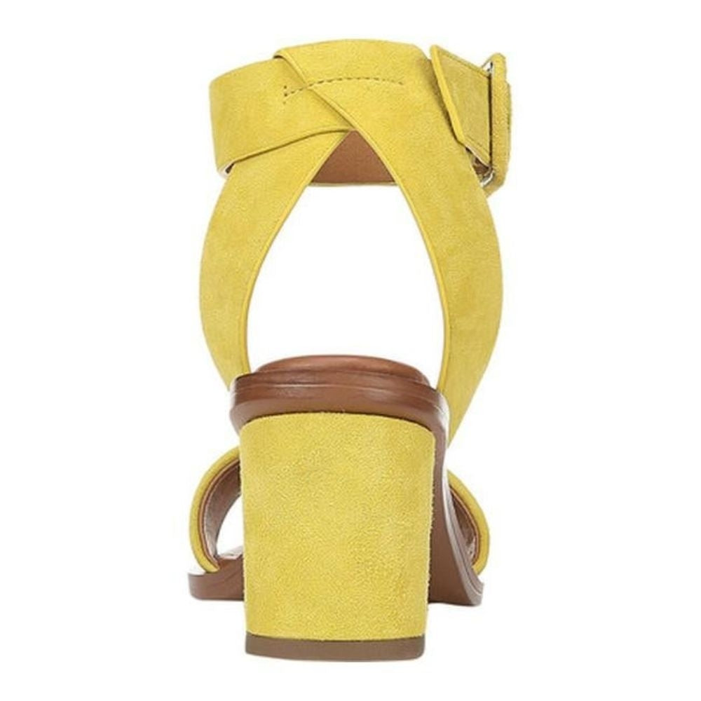 Risa Yellow Suede Franco Sarto Ankle Strap Sandal