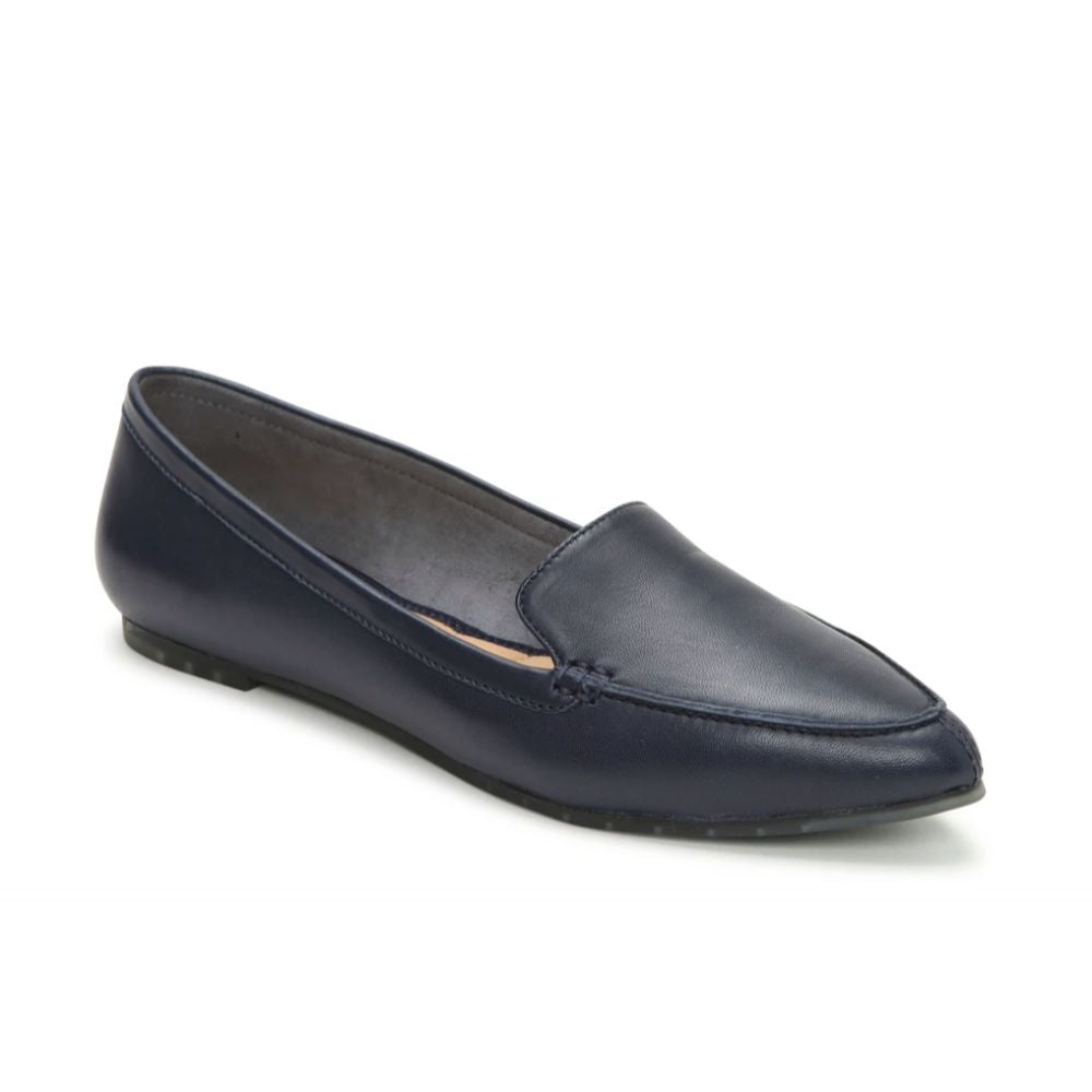 Audra Navy Leather Me Too Flats-Navy-7-W