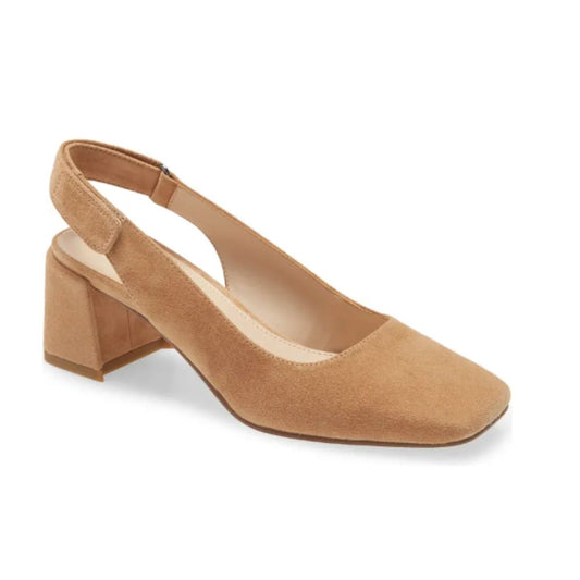 Alek Latte Suede Pelle Moda Slingback Pumps