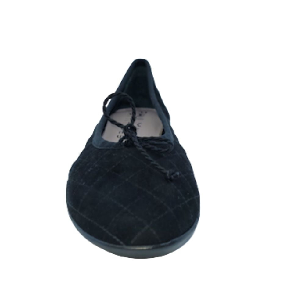 Luxe Black Suede Paul Mayer Ballet Flats