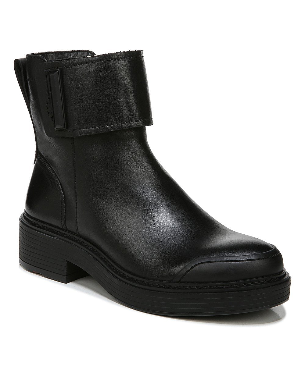 Karrie Black Leather Franco Sarto Ankle Boots